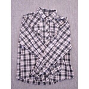 Wrangler Western Retro pearl snap button up mens xl purple plaid cowboy